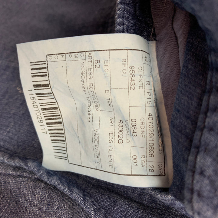 BOGLIOLI Size 34 Blue Cotton Single Breasted Sport Coat