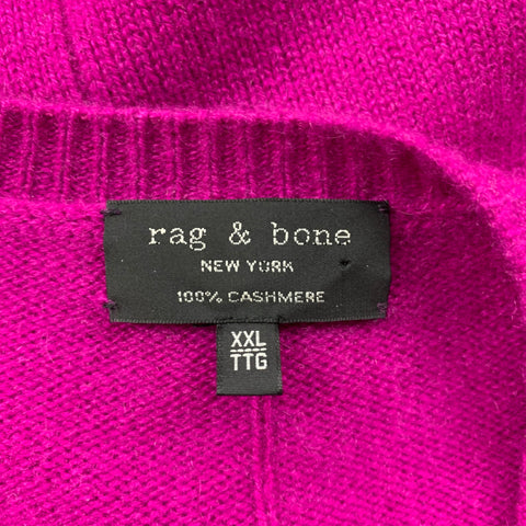 RAG & BONE Size XXL Fuchsia Knitted Cashmere Crew-Neck Sweater