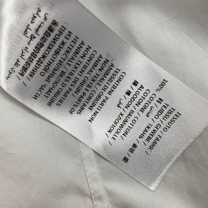 ALEXANDER MCQUEEN Size XL White Black Embroidery Cotton Long Sleeve Shirt