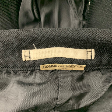 COMME des GARCONS HOMME PLUS Taille M Veste découpée à bouton-pression en polyester noir
