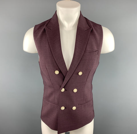 INITIAL Taille XS Gilet en mélange de polyester uni aubergine