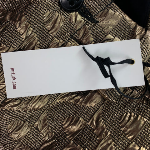 MR TURK Size 30 Gold Jacquard Polyester Blend Tuxedo Dress Pants