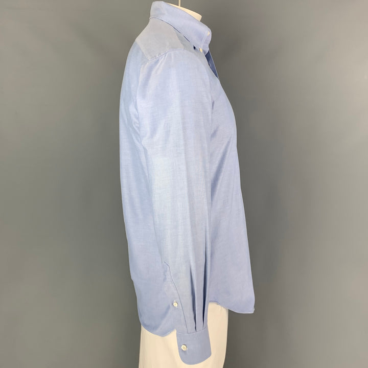 HAMILTON Size L Blue Oxford Long Sleeve Shirt