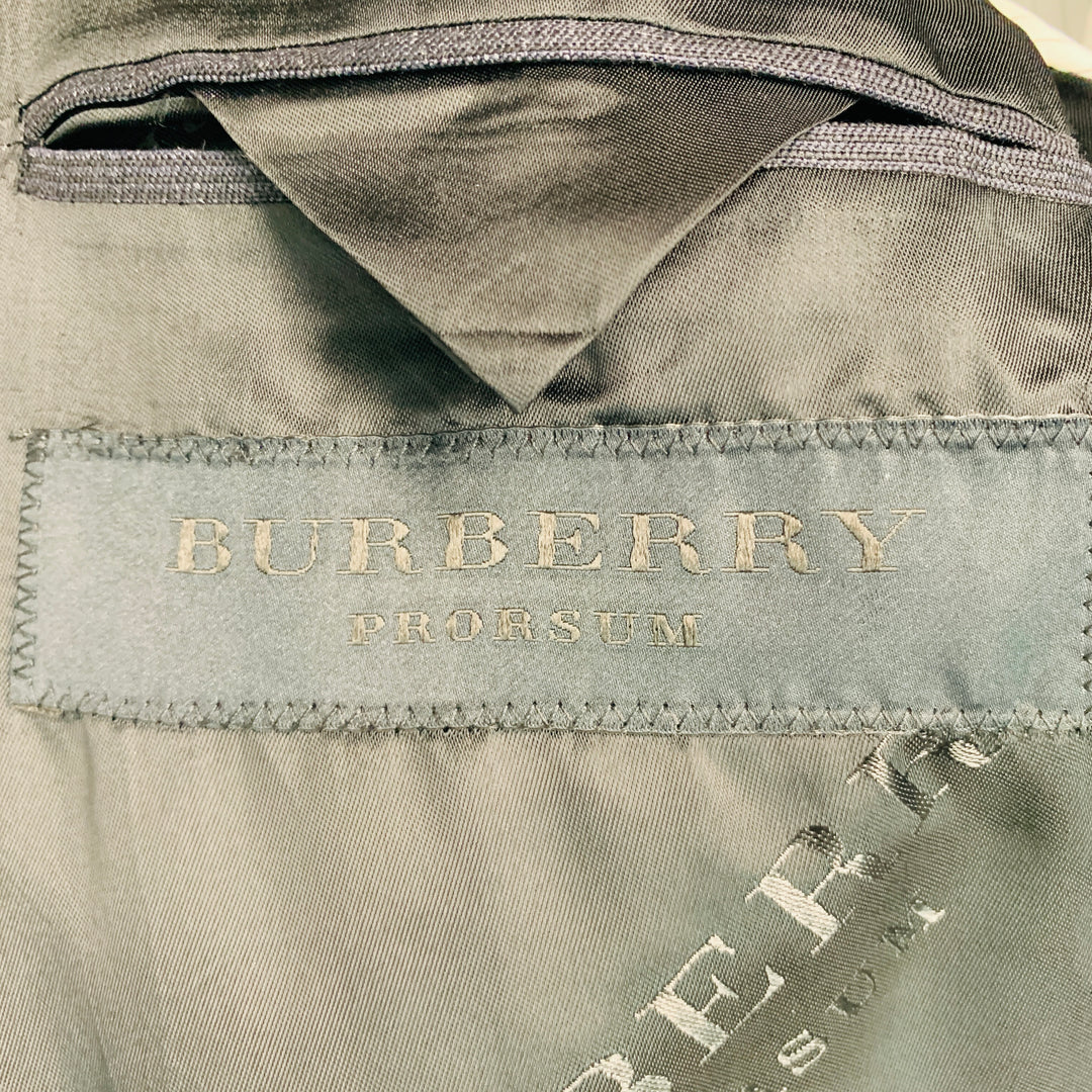 BURBERRY PRORSUM Taille 42 Manteau de sport en laine vierge texturée grise