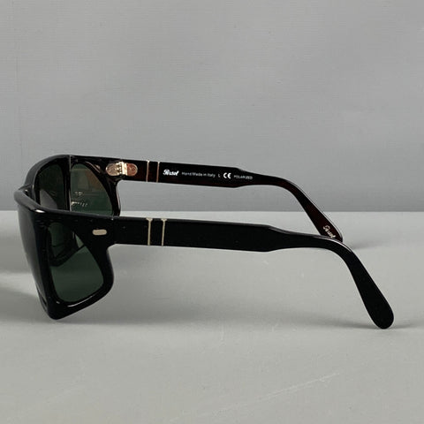 PERSOL Lunettes de soleil bouclier en acétate noir