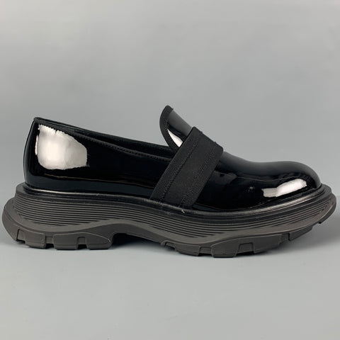 ALEXANDER MCQUEEN Size 9 Black Patent Leather Loafers