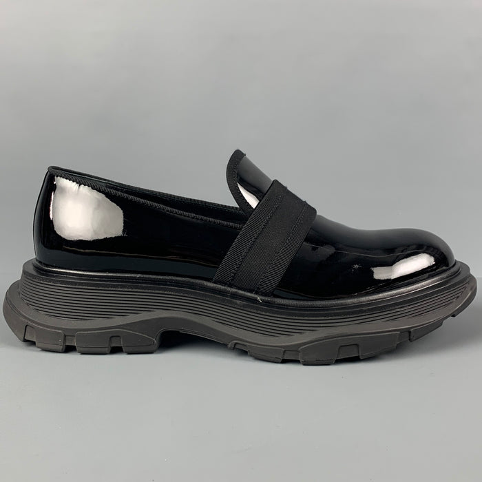 ALEXANDER MCQUEEN Size 9 Black Patent Leather Loafers