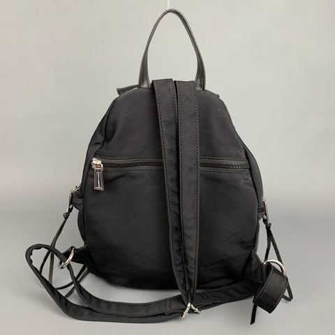 REBECCA MINKOFF Black Nylon Leather Backpack