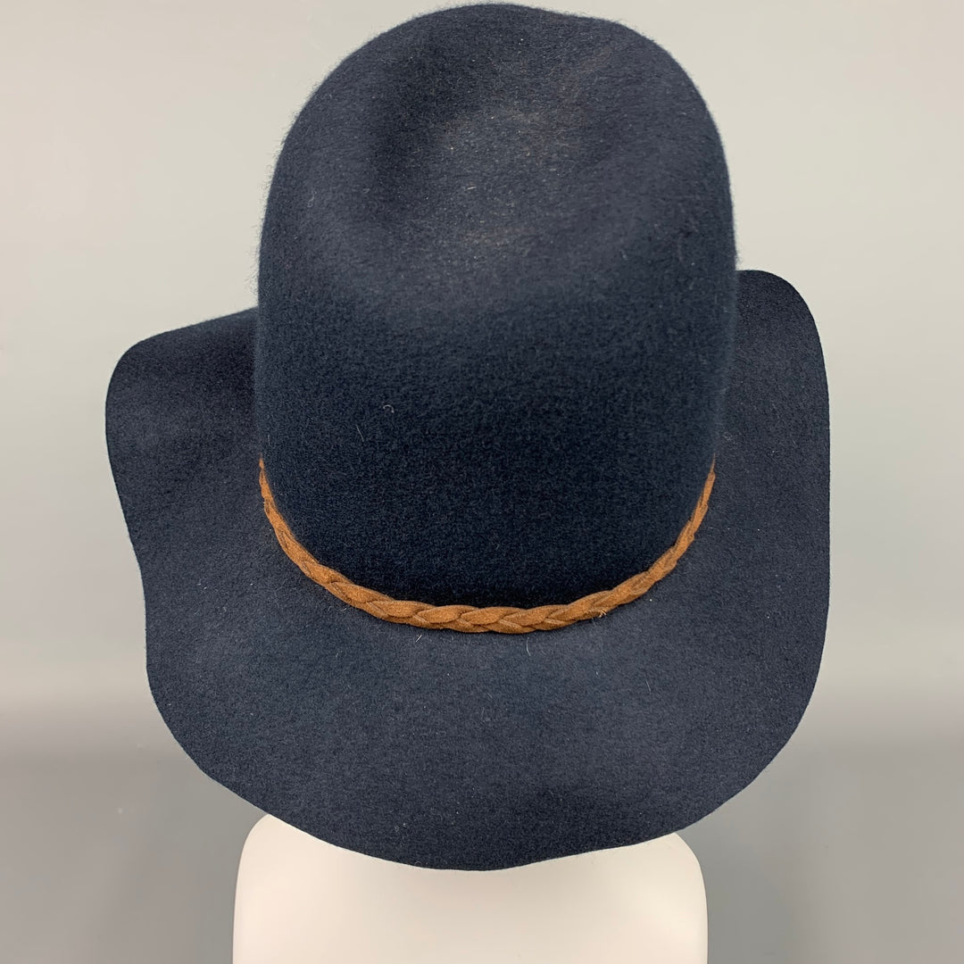 MICHAEL STARS One Size Navy Wool Fedora Hat