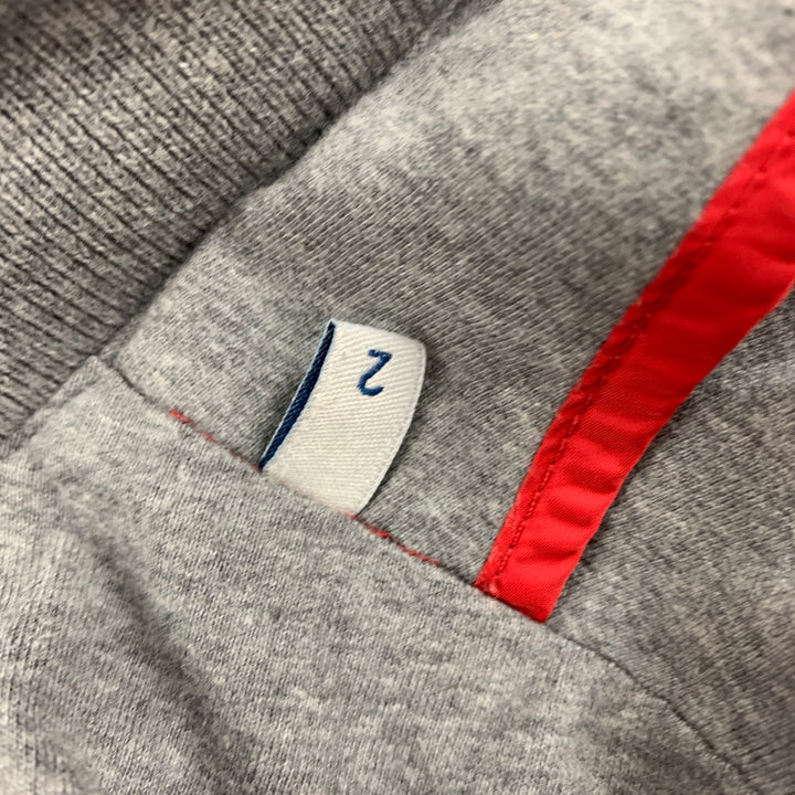MONCLER Chaqueta con capucha de tejidos mixtos rojo gris talla M