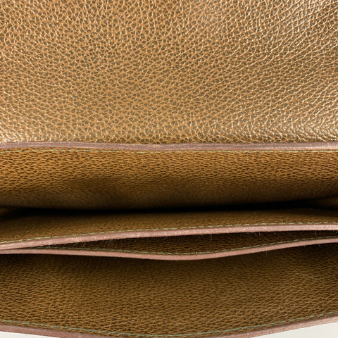 APRIL in PARIS Brown & Olive Textured Leather Bag