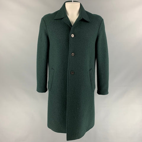 HARRIS WHARF LONDON Size 42 Forest Green Textured Wool Coat
