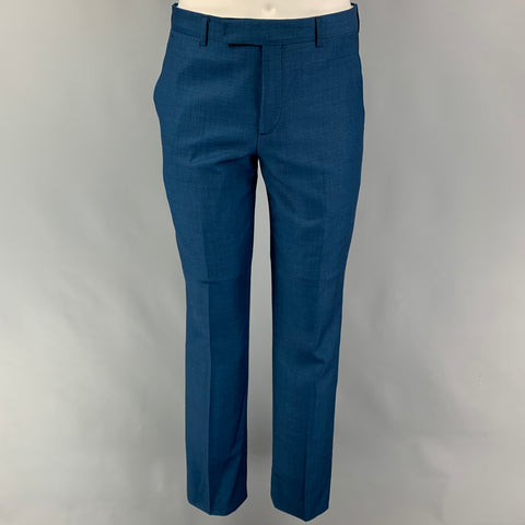 PAUL SMITH Size 36 Regular Blue Wool Notch Lapel Suit