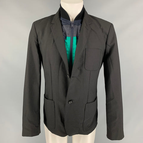 MARC by MARC JACOBS Size L Black & Navy Polyester Blend Jacket