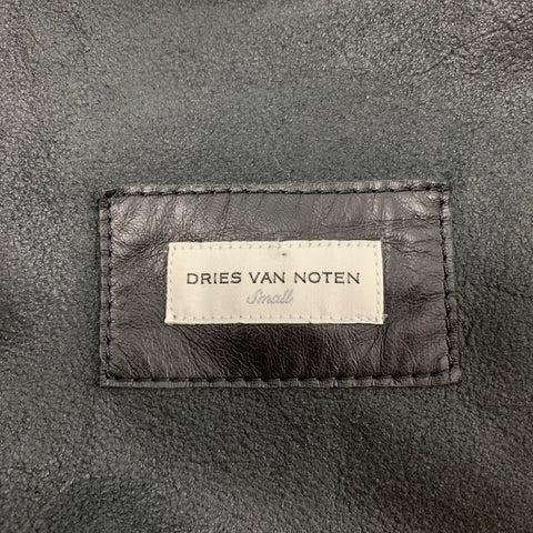 DRIES VAN NOTEN SS 20 Size S Black Leather Side Zipper Tank Top
