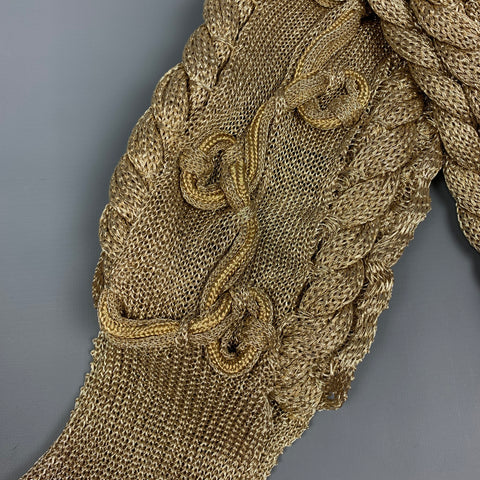 BURBERRY PRORSUM Spring 2008 Gold Knitted Cotton / Acrylic Metallic Scarf