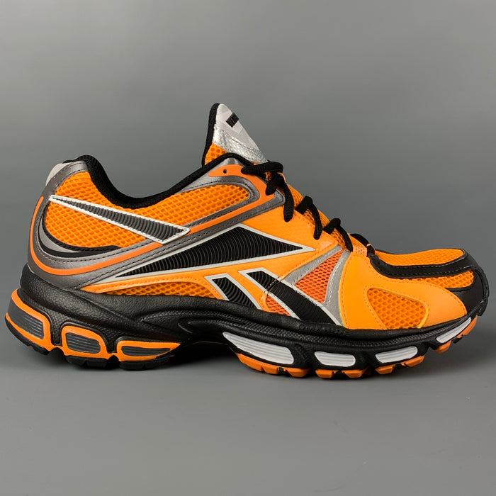 VETEMENTS Taille 9 Orange Noir Color Block Nylon Spike Runner Baskets