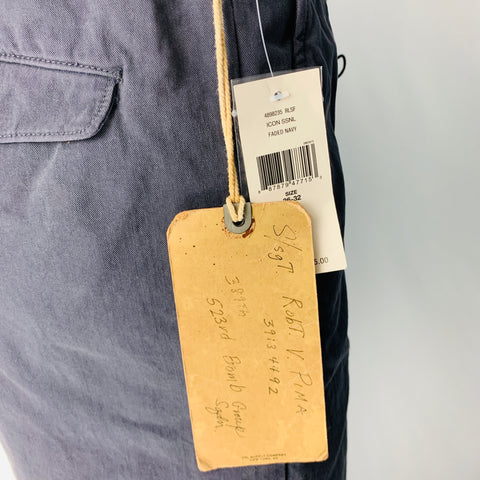 RRL by RALPH LAUREN Size 36 Navy Wash Cotton Elastane Button Fly Casual Pants