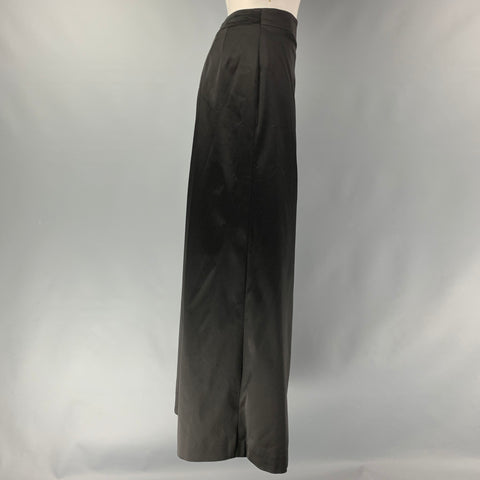 JIL SANDER Size 6 Black Acetate Blend Solid Evening Long Skirt