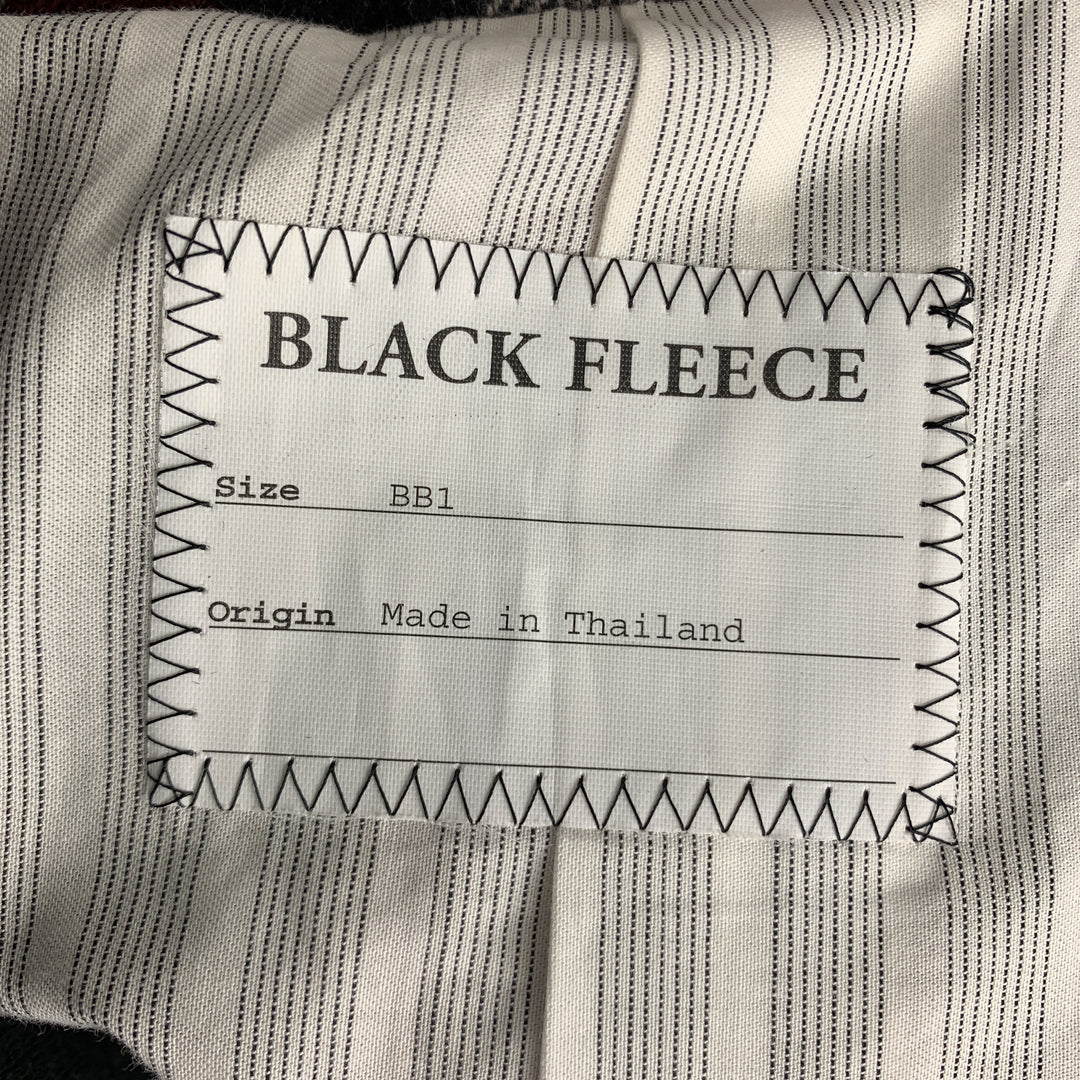 BLACK FLEECE Talla 38 Abrigo deportivo de lana a cuadros rojo con solapa de muesca