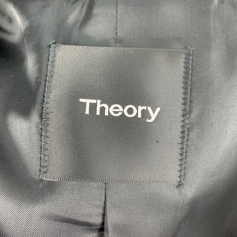 THEORY Size M Black Wool Blend Hidden Buttons Coat