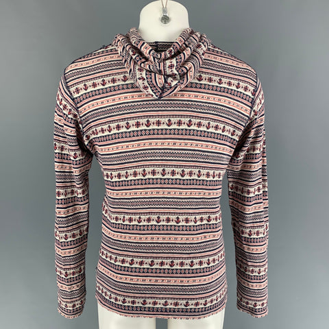 JUNYA WATANABE Size M Navy Red Cotton Hooded Sweatshirt