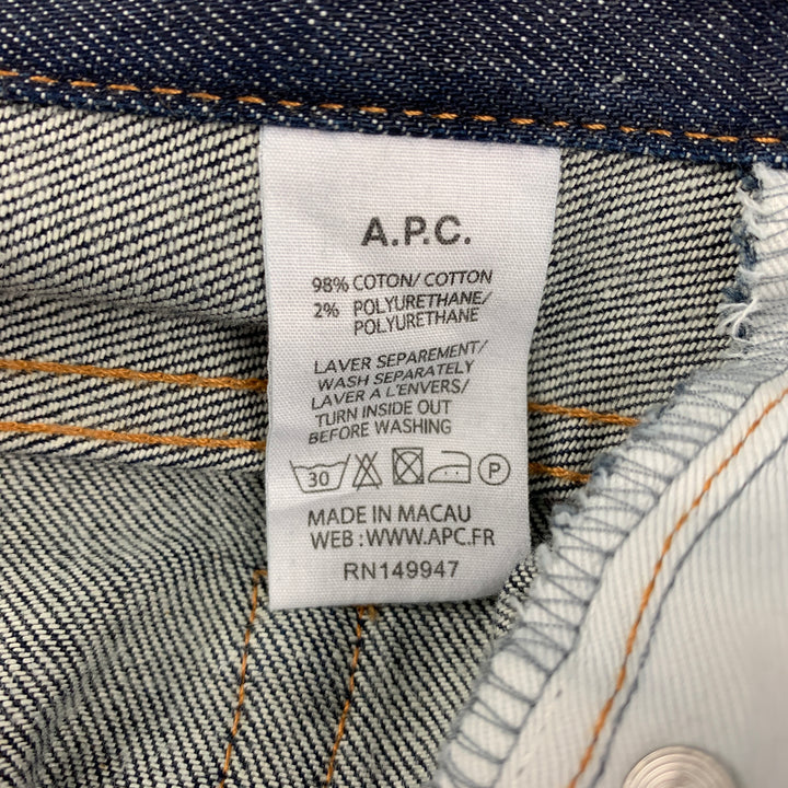A.P.C. Size 30 Indigo Denim Contrast Stitch Petit Standard Jeans