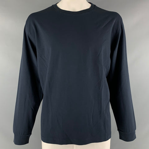 THEORY Size XXL Navy Viscose Blend Crew-Neck Pullover