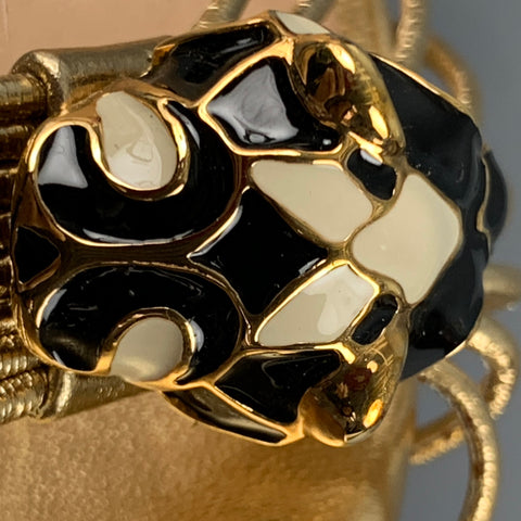 GUCCI Talla 9 Sandalias con tira al tobillo de cuero dorado
