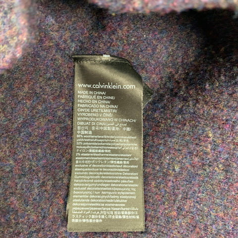 CALVIN KLEIN Size M Purple Heather Wool Polyamide Crew-Neck Sweater