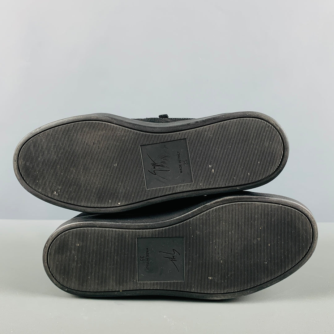 GIUSEPPE ZANOTTI Size 5 Black Suede High Top Sneakers