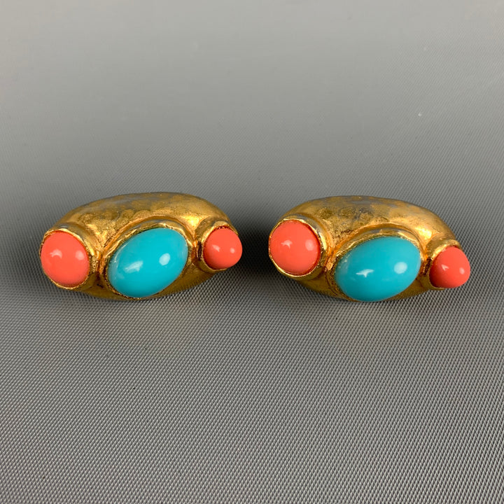 VINTAGE Gold Clip On Earrings