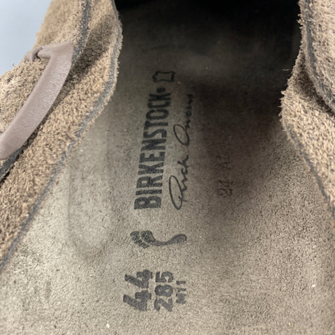 RICK OWENS x Birkenstock Size 11 Grey Suede Slip On Sandals