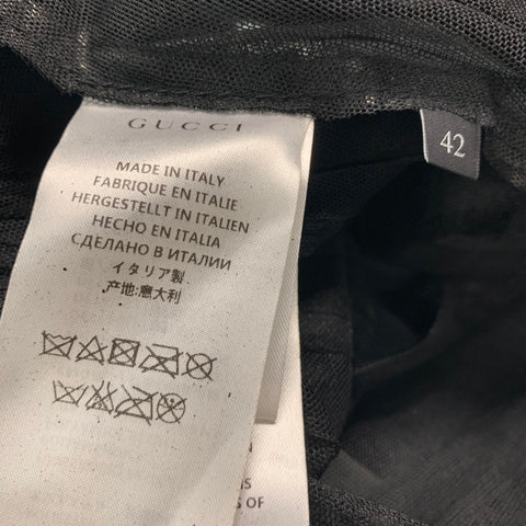 GUCCI Size 6 Black Polyester Pleated A-Line Dress