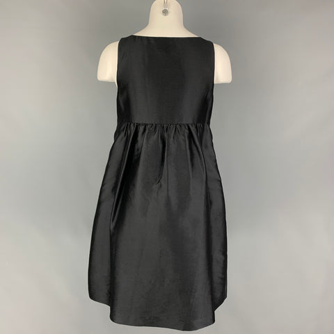 CHEAP and CHIC by MOSCHINO Size 8 Black Silk Polyester Ruffled Sleeveless Dress