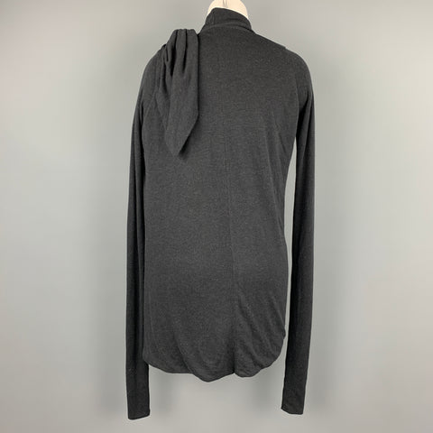 RICK OWENS Lilies One Size Charcoal Acetate Draped Cardigan