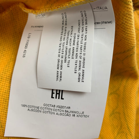 ETRO Size S Yellow Blue Paisley Cotton Buttoned Polo