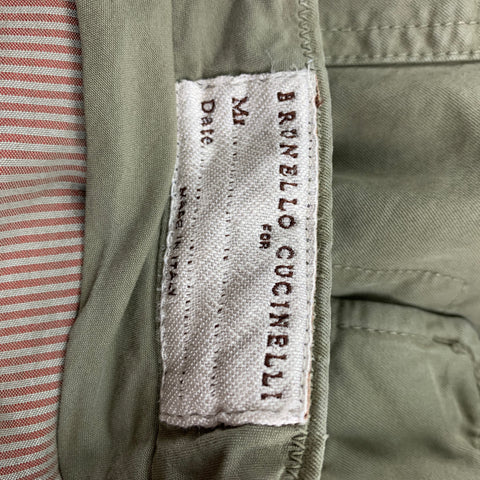 BRUNELLO CUCINELLI Size 34 Khaki Cotton Cargo Casual Pants