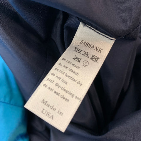 CAROLINA HERRERA Size 6 Royal Blue & Navy Cotton / Polyester Strapless A-Line Dress