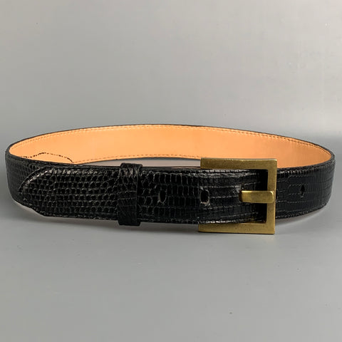 VAN AMBURG Size 32 Black Embossed Leather Belt