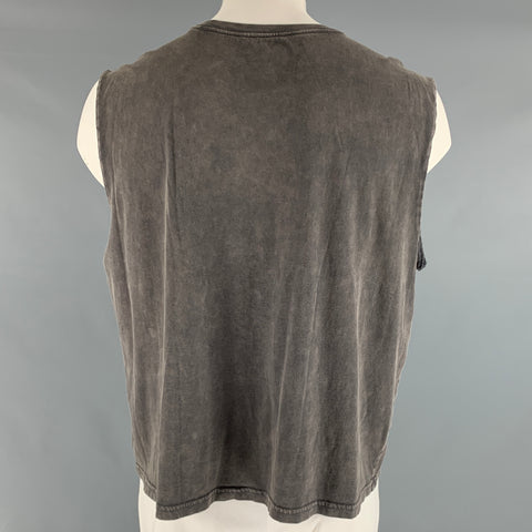 LUCKY BRAND Size XXL Black Rock Concert Cotton Sleeveless T-shirt