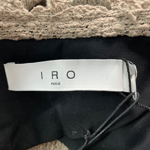 IRO Size 2 Grey Taupe Cotton Polyamide Textured Open Front Cardigan
