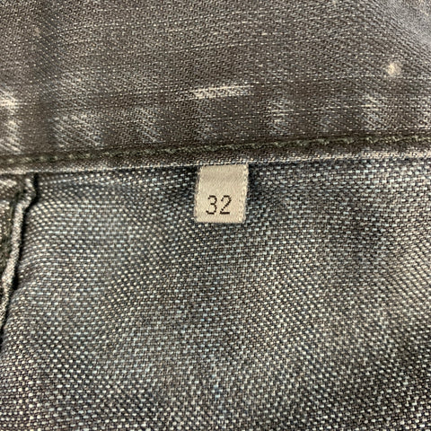 DIOR HOMME Size 32 Black Distressed Denim Button Fly Jeans