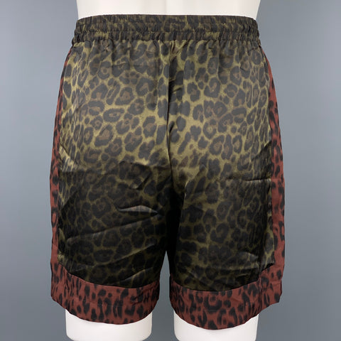 SHADES OF GREY by MICAH COHEN Size S Olive Animal Print Polyester Two Piece Set