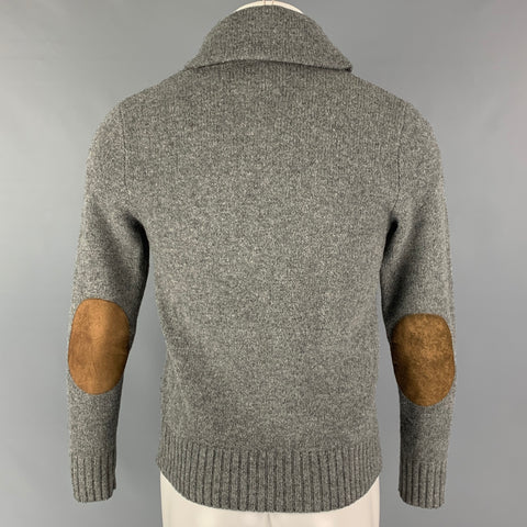 RALPH LAUREN RUGBY Size XS Grey Heather Wool Shawl Collar Sweater