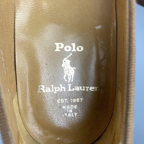 RALPH LAUREN Size 8.5 D  Brown Textured Bow Slip On Loafers