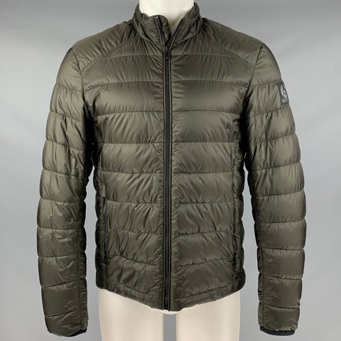 BELSTAFF Size 38 Grey Quilted Nylon Windbreaker Jacket