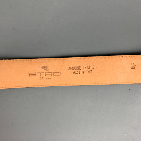 ETRO Size 36 Beige Multi-Color Woven Leather Belt