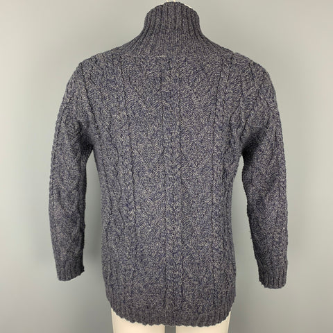 ARAN CRAFTS Size M Charcoal Knit Merino Wool Shawl Collar Sweater