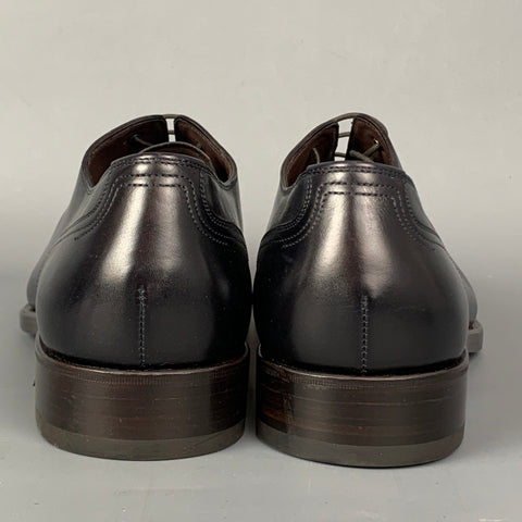 SALVATORE FERRAGAMO Tramezza Size 10.5 Black Leather Lace Up Shoes